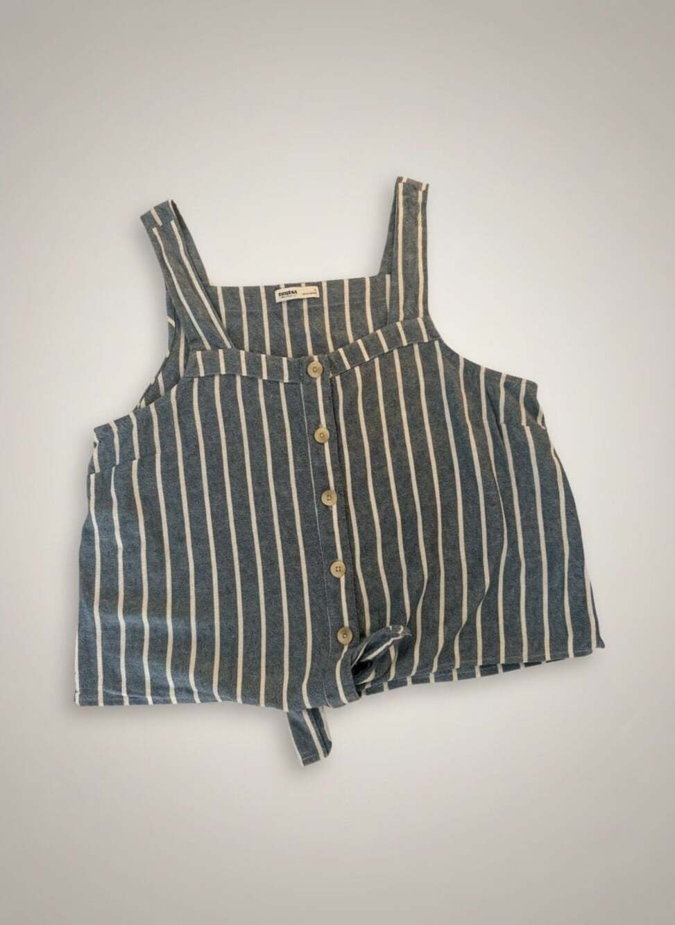 Sonoma Blue White Striped Tie Front Tank Coastal Cottagecore Summer Top Size - Picture 2 of 5